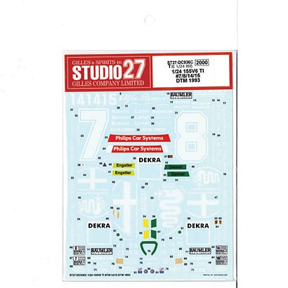 Studio27 DC936C 1/24 155V6 TI #7/8/14/15 DTM 1993 Original Decal - BanzaiHobby