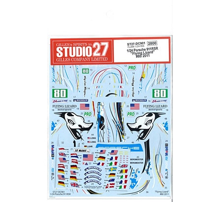 Studio27 DC901 1/24 Porsche 911 RSR 'Flying Lizard' #80 2011 Decal - BanzaiHobby
