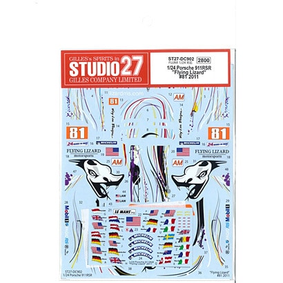 Studio27 DC902 1/24 Porsche 911 RSR 'Flying Lizard' #81 2011 Decal - BanzaiHobby