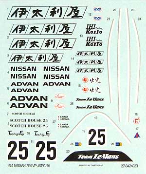 Studio27 DC227C 1/24 NISSAN R91VP Italia 1991 (Decal)