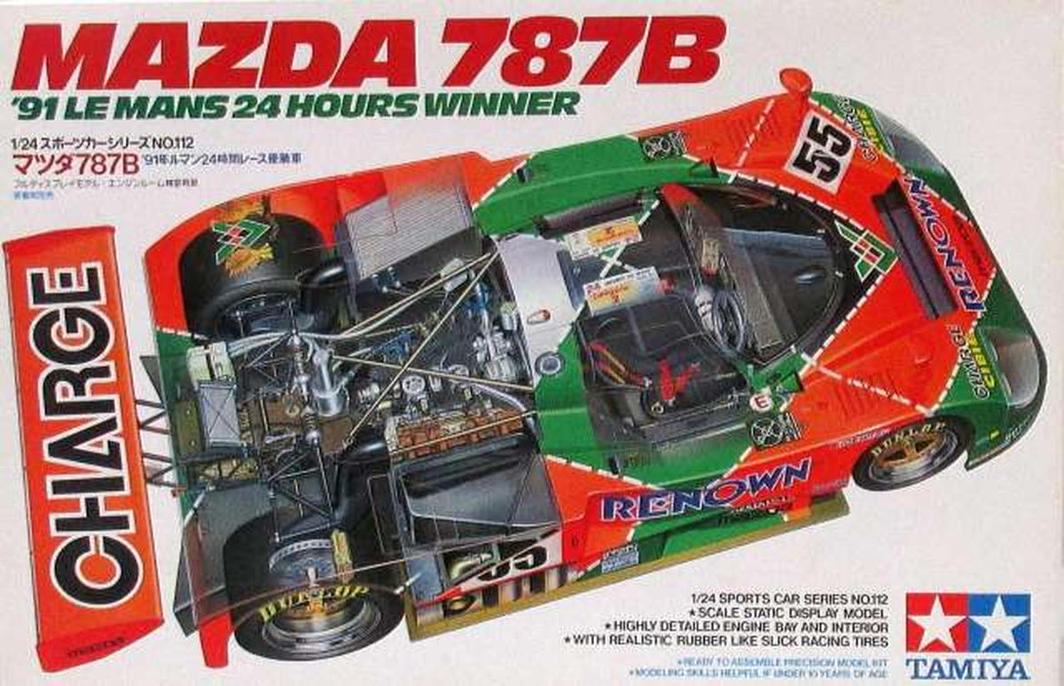 TAMIYA 1/24 Mazda 787B 1991 24 Hours of Le Mans Winner Display Model [24112] - Banzai Thrifting | BanzaiHobby