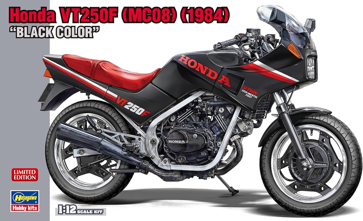 Hasegawa 21755 1/12 Honda VT250F (MC08) 1984 Black - BanzaiHobby