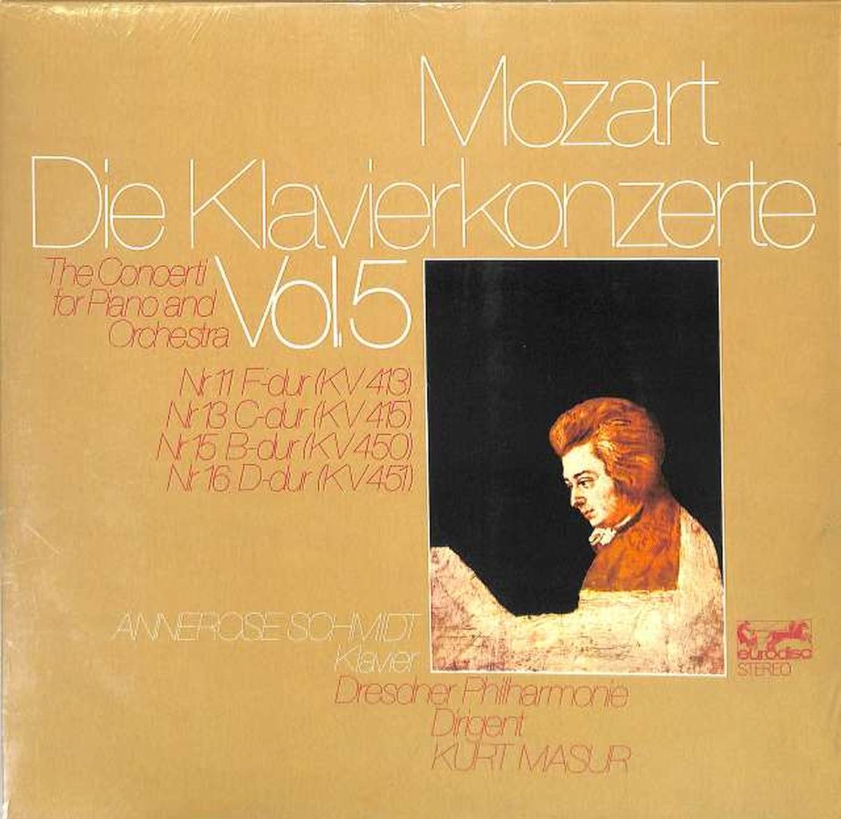 Eurodisk (imported, Germany) Mozart Piano Concerto Collection 5th Week Annerose Schmidt 88628 XCK 2LP Unopened