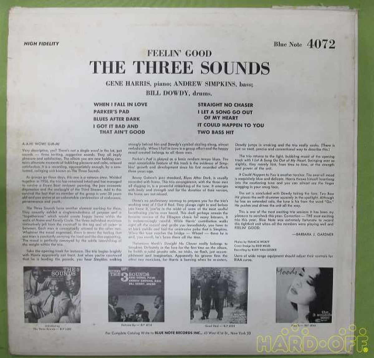 BULE NOTE JAZZ/fusion 4072 THE THREE SOUNDS