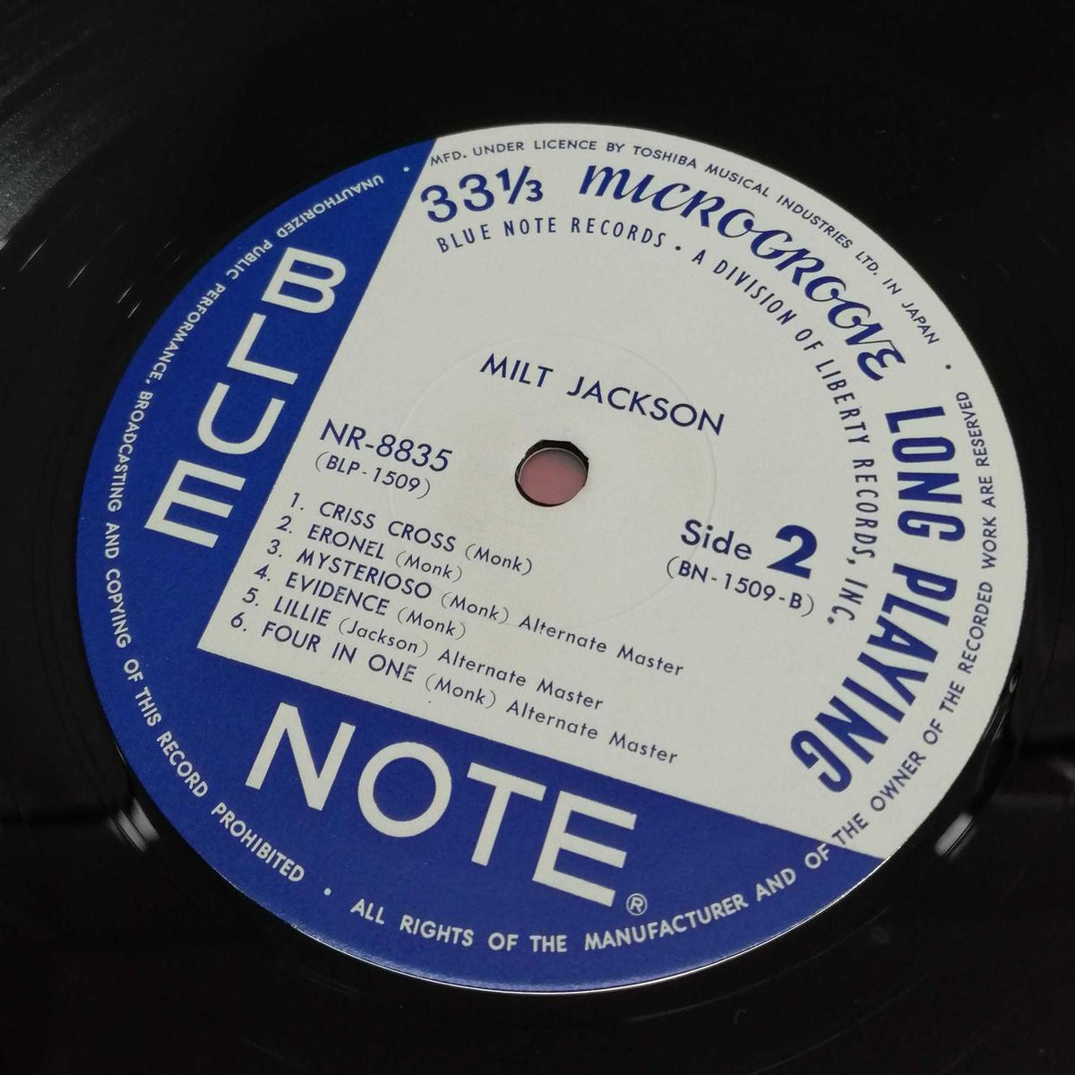 Toshiba Musical Industries, Ltd. Record MILT JACKSON