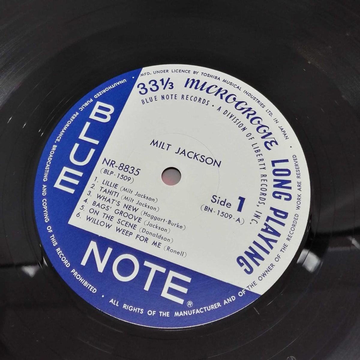 Toshiba Musical Industries, Ltd. Record MILT JACKSON