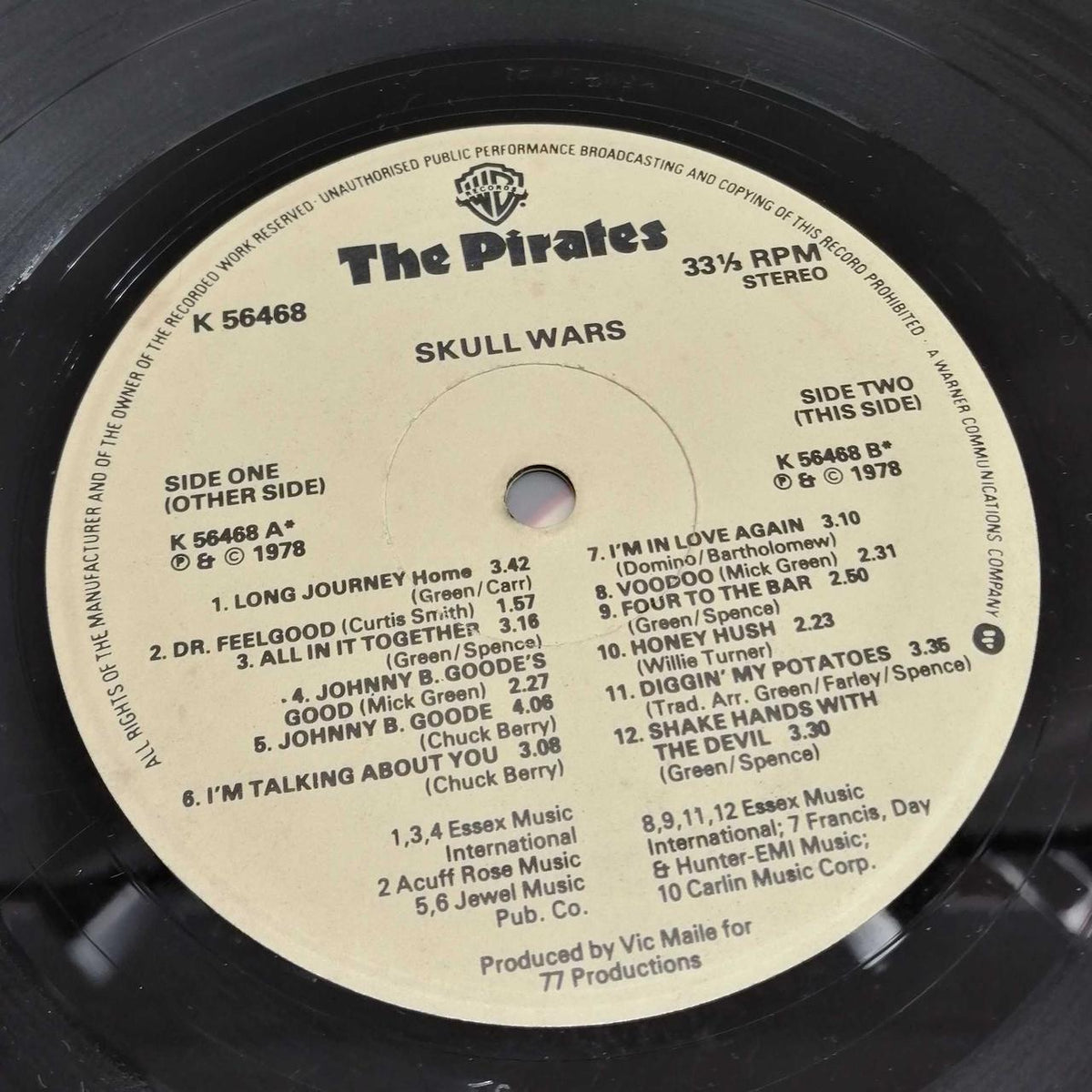 WARNER COMMUNICATIONS COMPANY SKULLWARS THE PIRARES K56468