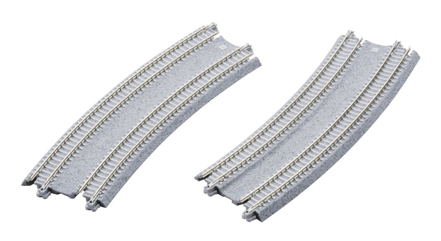 KATO 20-186 18.9"/17.6" 22.5-Degree Dbl Curve, Concrete (2) - BanzaiHobby