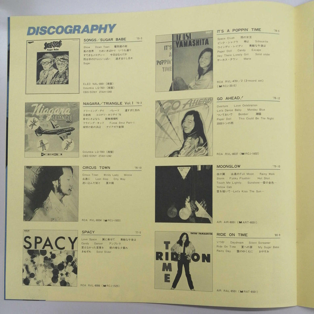 RVC Tatsuro Yamashita / GREATEST OF HIT! RAL-8803