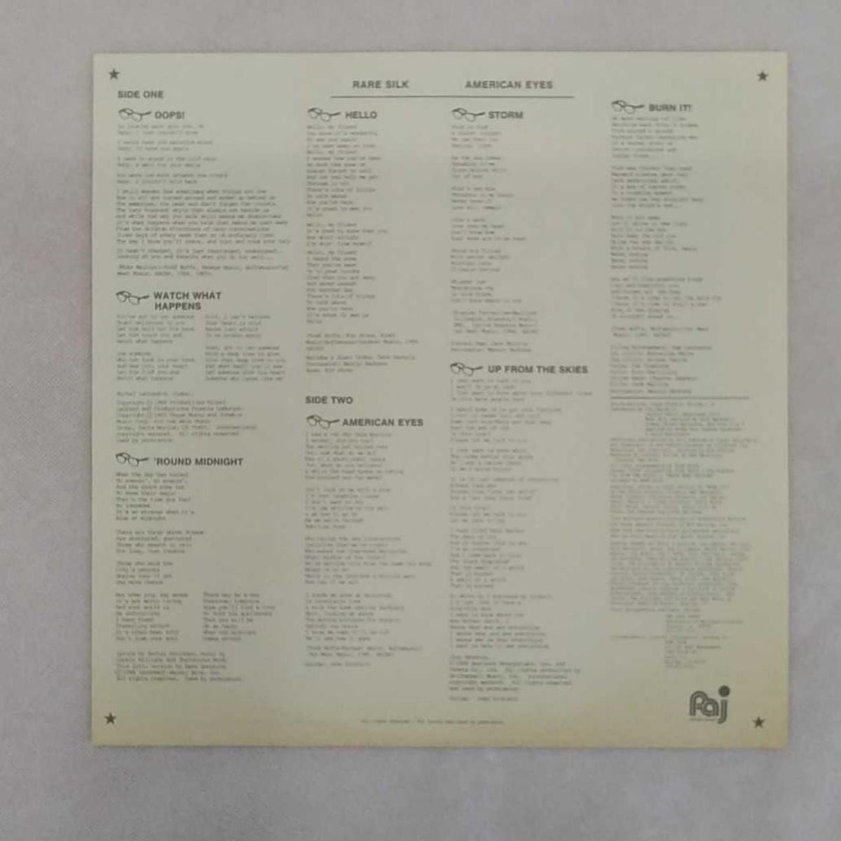 PALO ALTO RECORDS Record RARE SILK VIJ-6451