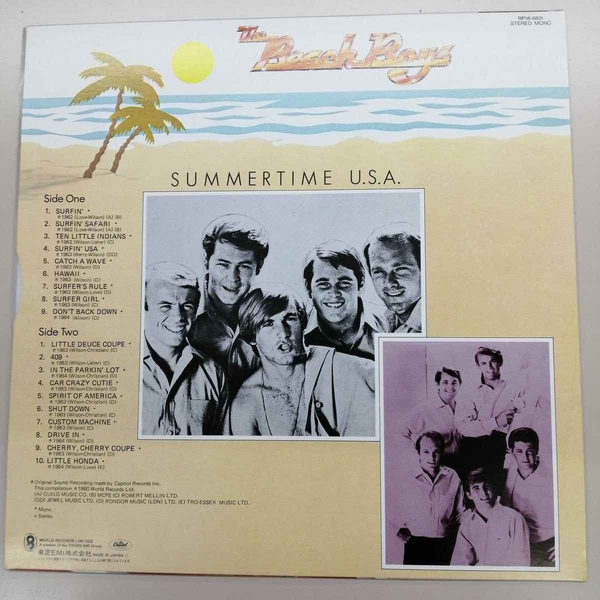 THE CAPITOL RECORDS THE BEACH BOYS　BOX RP18-5831-37