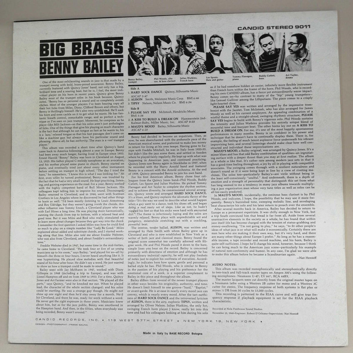 CANDID RECORD BENNY BAILEY/BIG BRASS GJS9011
