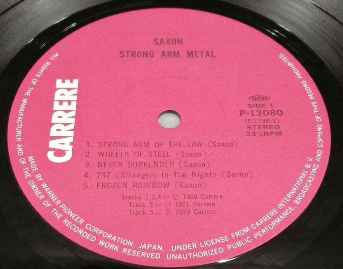Warner Pioneer Western Music Saxon / Strong Arm Metal