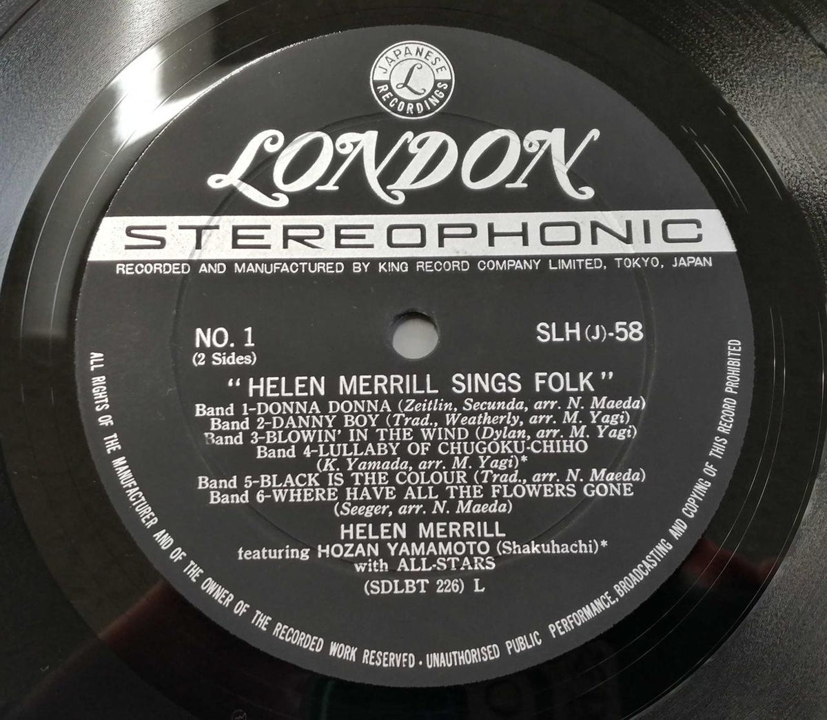 Stereo London LP Record Singing Folk