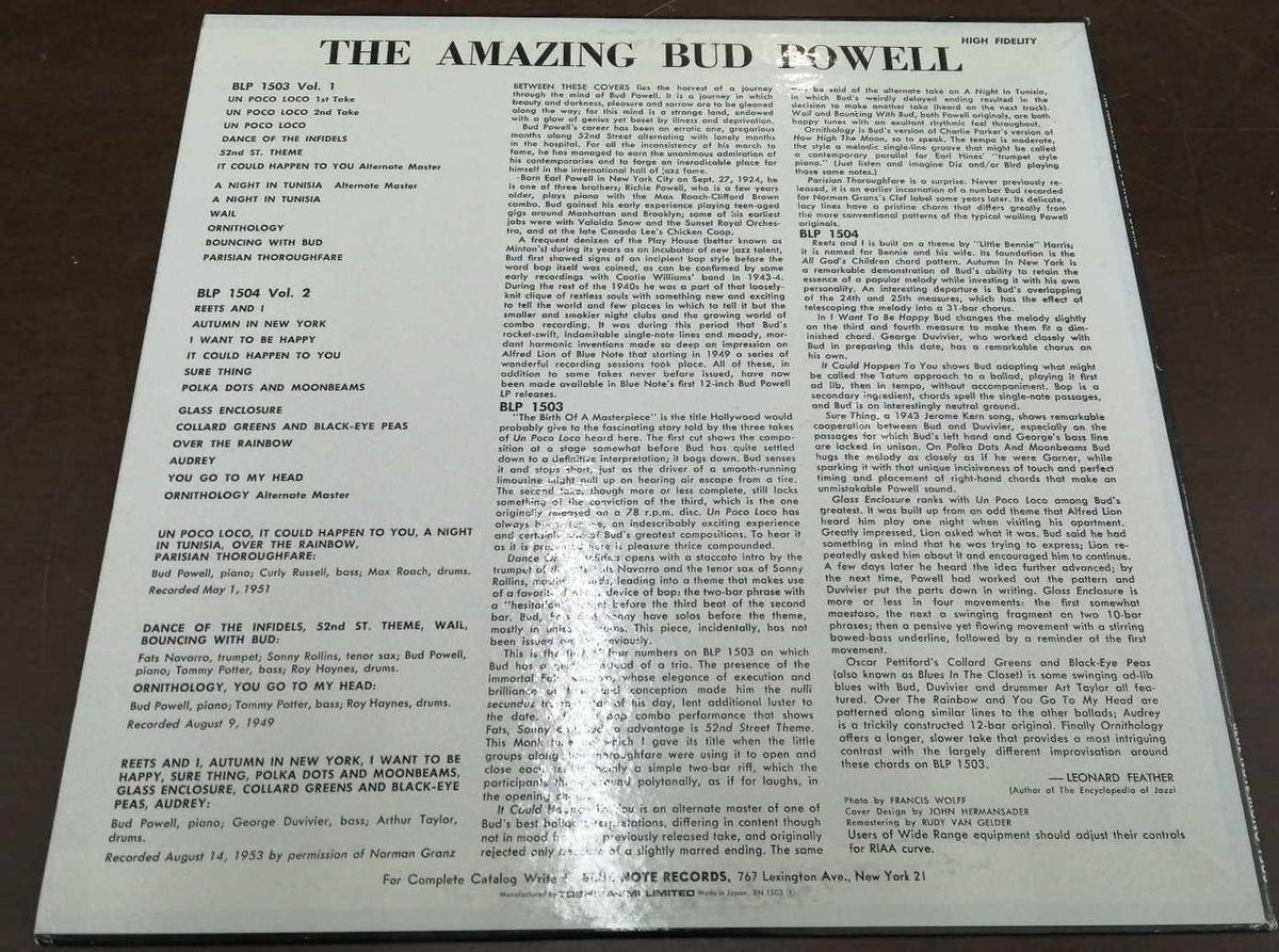 BLUE NOTE THE AMAZING BUD POWELL BLUE NOTE MONO 1503