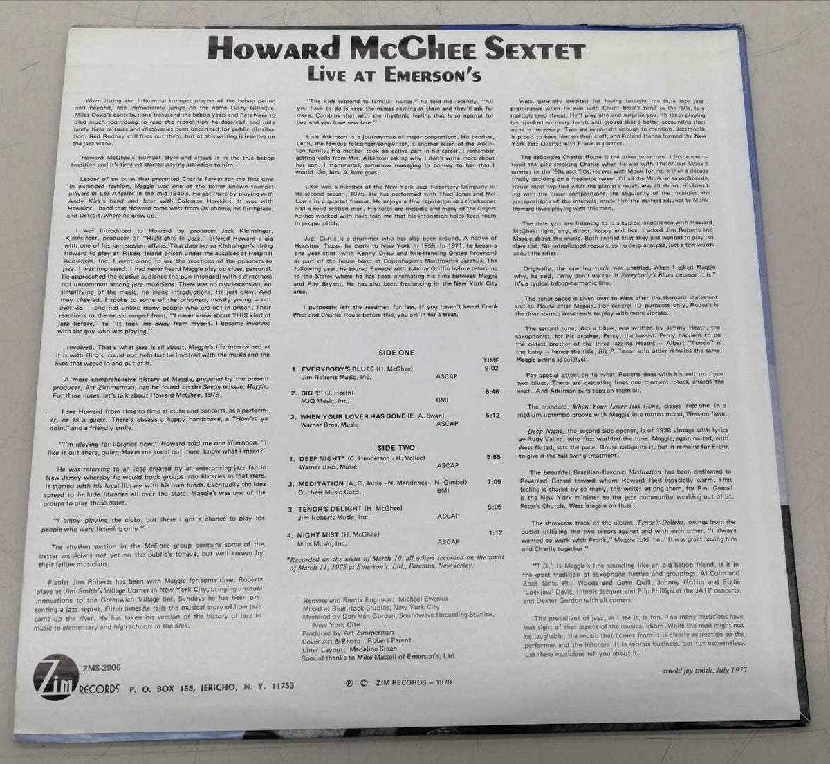 ZIM HOWARD MCGHEE SEXTED ZMS-2006