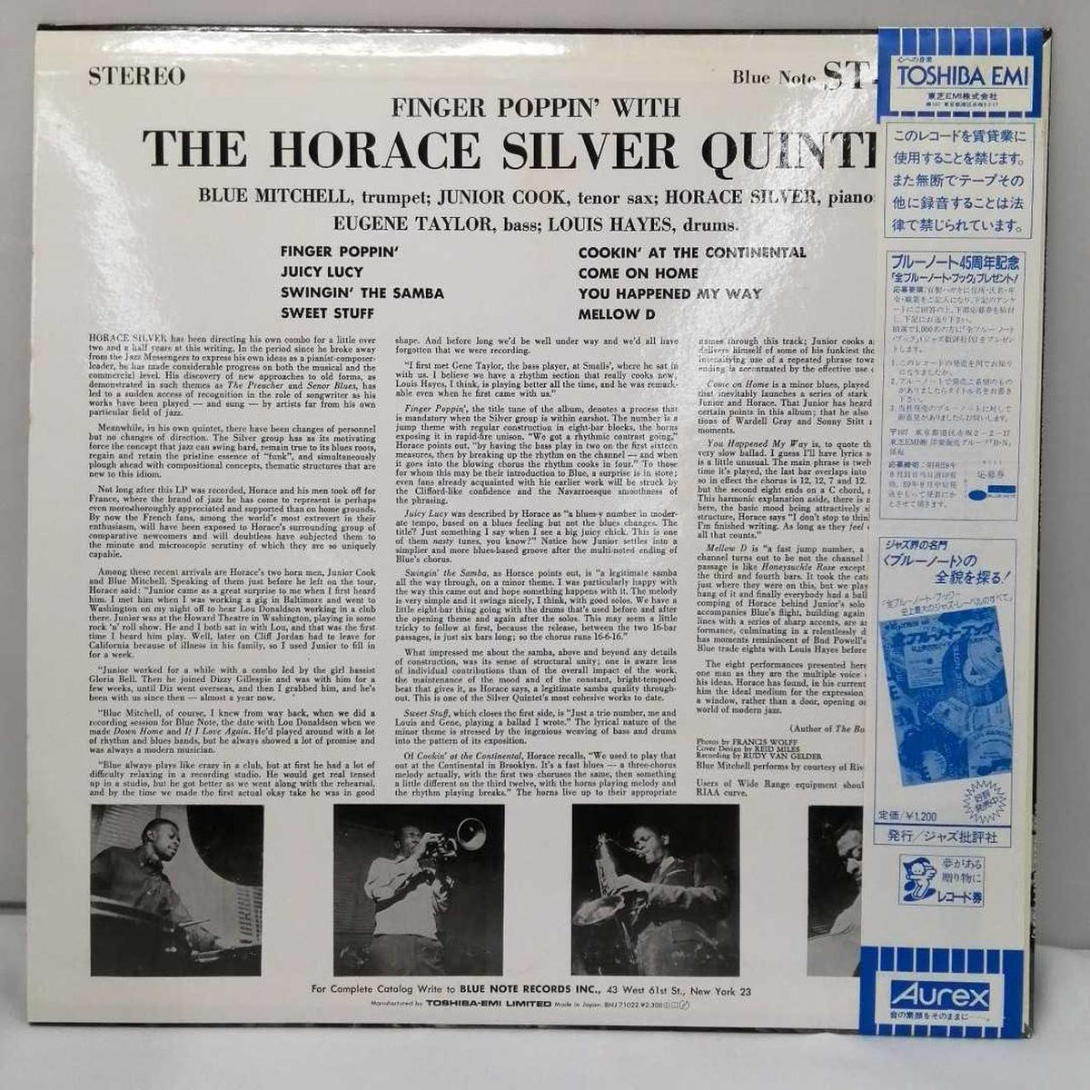 Blue Note Horace Silver / Finger Poppin BNJ-71022