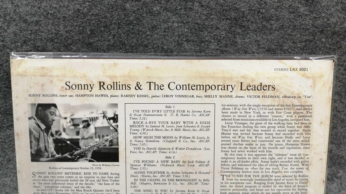 KING RECORD LP SONNY ROLLINS AND THE CONTEMPO