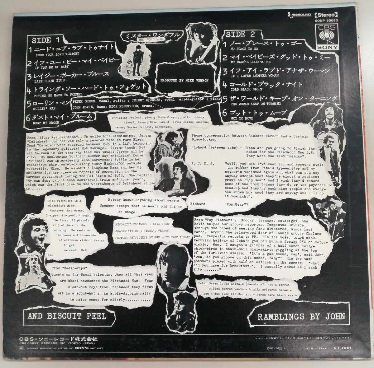 CBS SONY FLEETWOOD MAC/Mr Wonderful SONP 50093