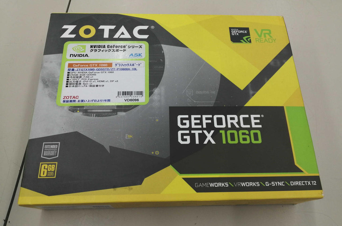 ZOTAC Graphics Board: ZTGTX1060-GD5STD
