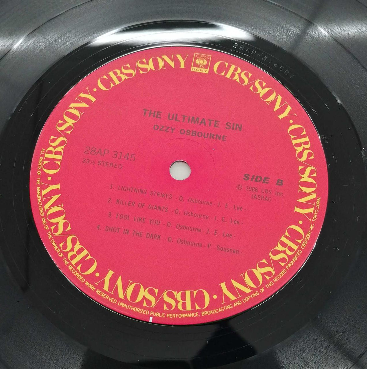 SONY Western Music Records THEULTIMATESIN/OZZYOSBOURNE