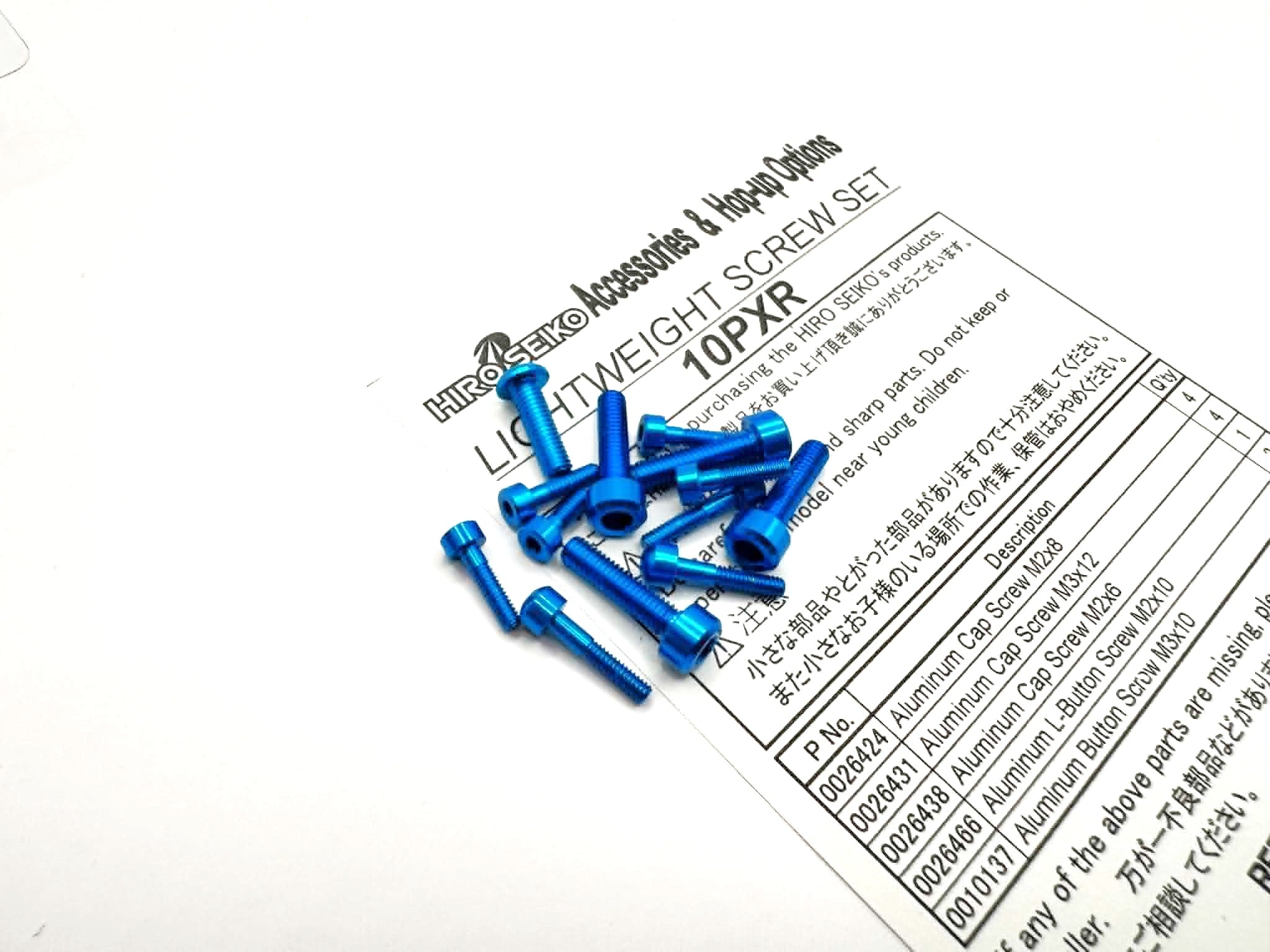 (PO SEP 2026) Square HS-38161 Lightweight Screw Set for 10PXR (T-Blue)
