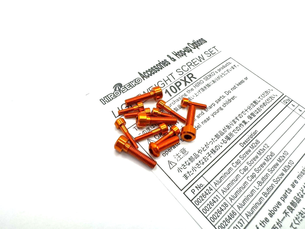 (PO SEP 2026) Square HS-38165 Lightweight Screw Set for 10PXR (Orange)