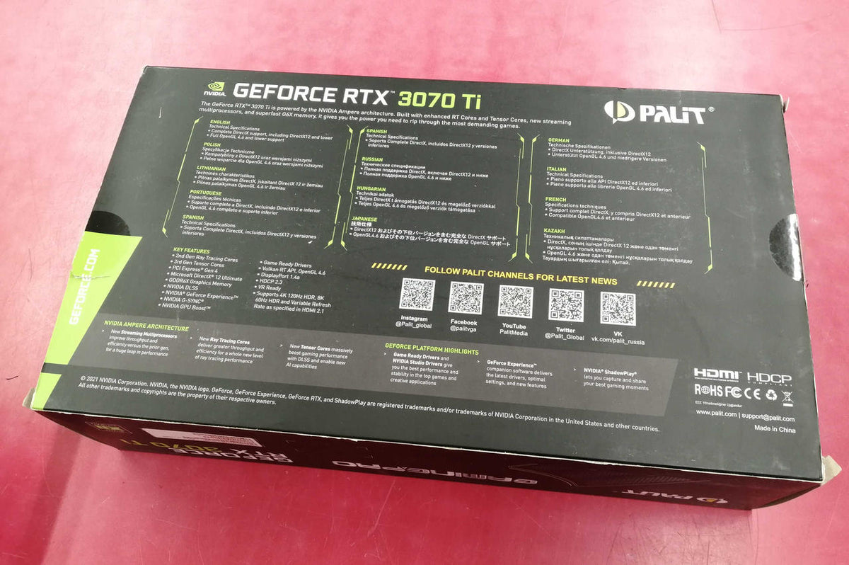 PALIT Graphics Board: RTX3070TI GAMINGPRO