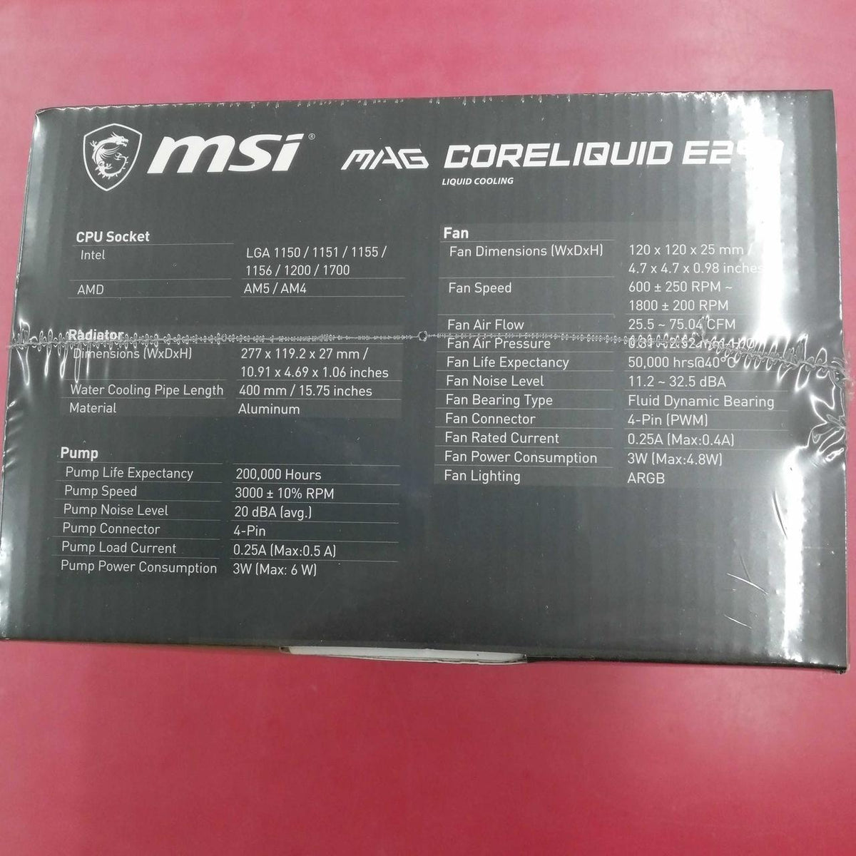 MSI Water-Cooled CPU Cooler / Unopened CORELIQUID E240 - Banzai Thrifting | BanzaiHobby