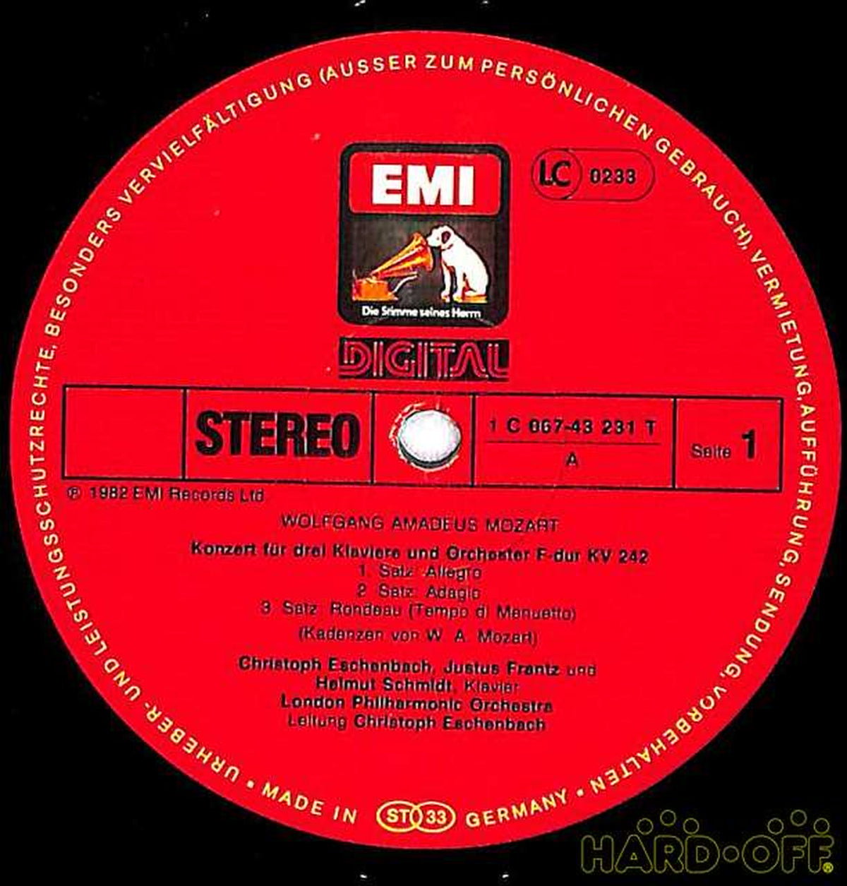 EMI Eschenbach, 'Mozart Piano Concertos for 2 and 3 Houses' ASD4257