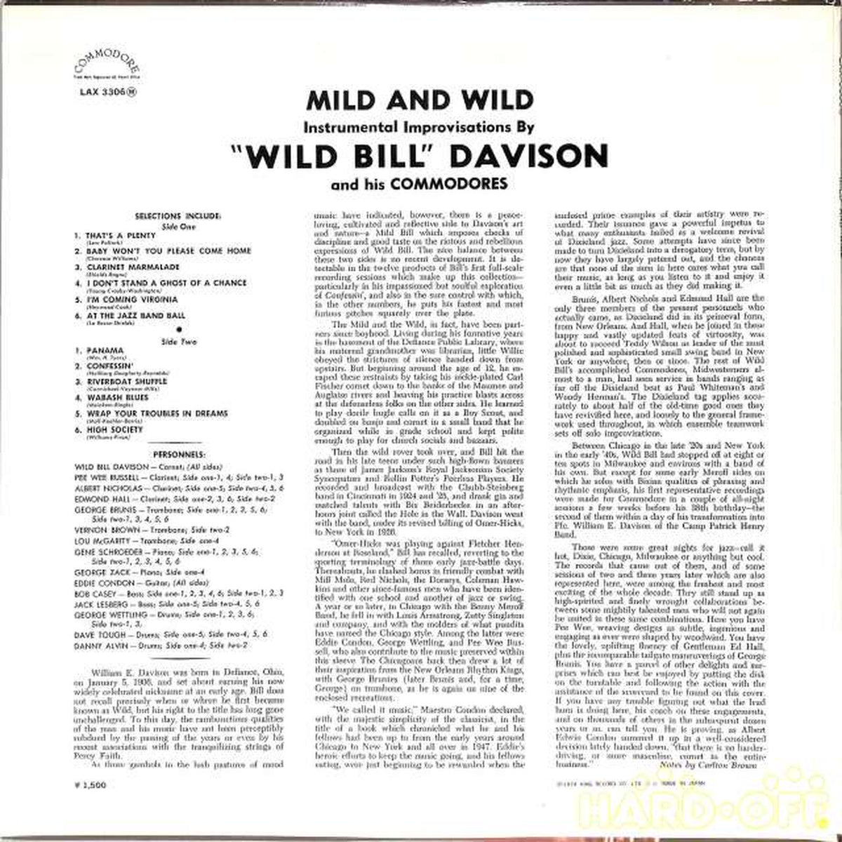 King Wild Bill Davison & Commodores "Mild and Wa LAX3306