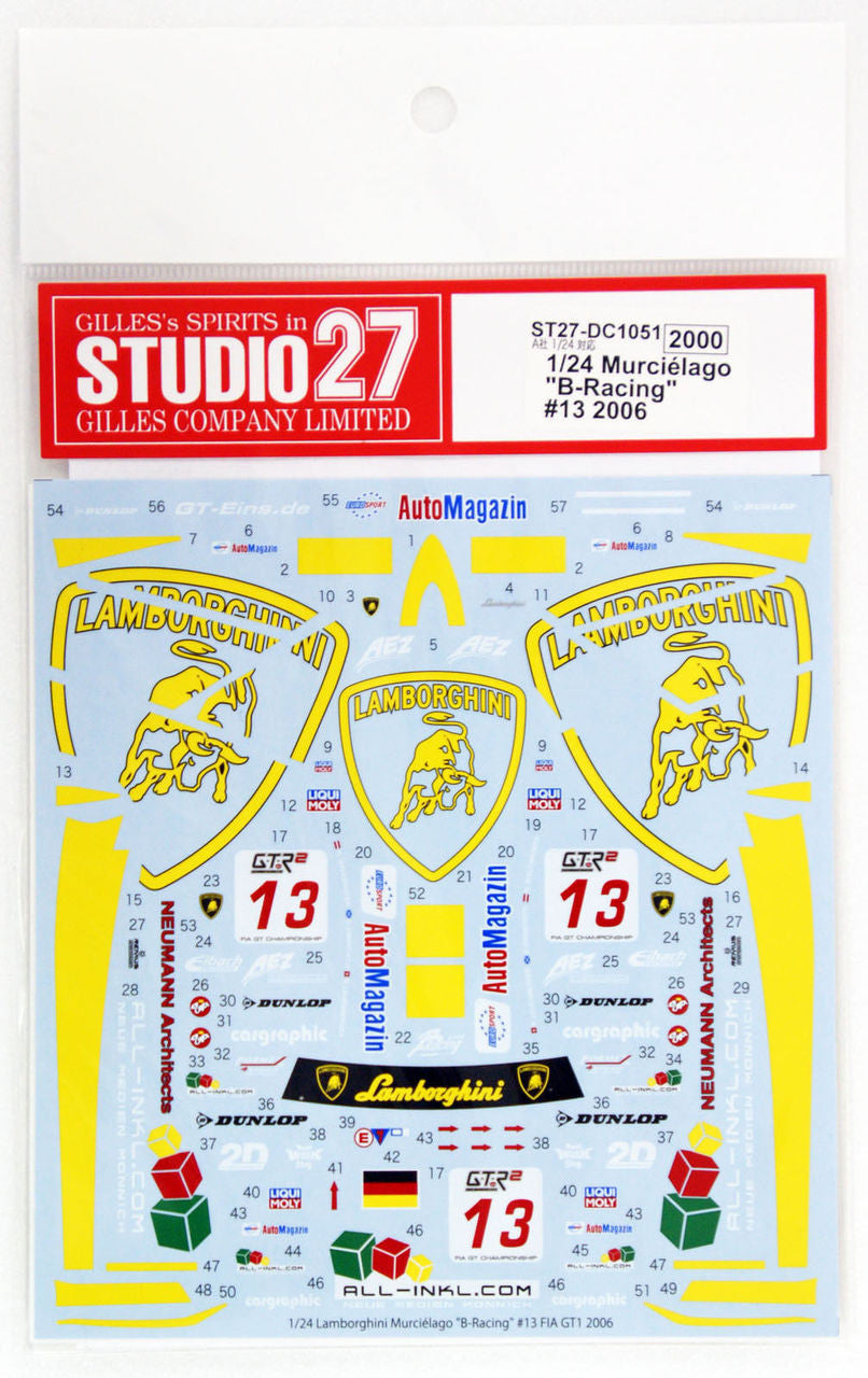 Studio27 DC1051 1/24 Lamborghini Murcielago #13 B-Racing - BanzaiHobby