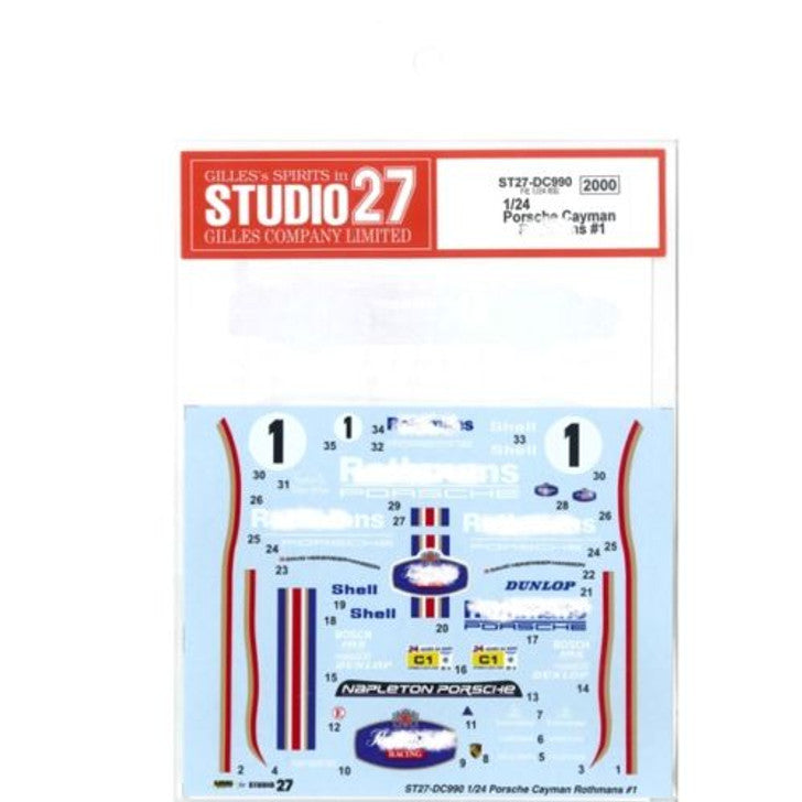 Studio27 DC990 1/24 Porsche Cayman Rothmans #1 Original Decal - BanzaiHobby