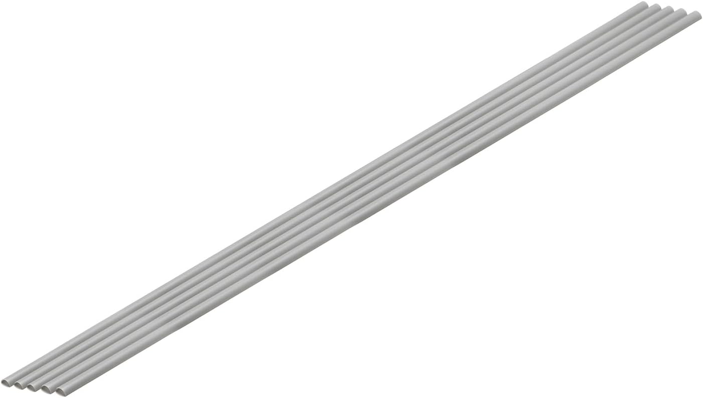 Wave OM-452 Plastic Material, Gray, Half Pipe, 0.08 x 0.2 inches (2 x 4 mm), Pack of 5 - BanzaiHobby