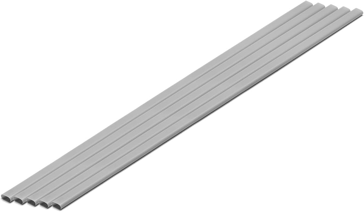 Wave OM-422 Plastic Material, Gray, Elongated Round Pipe, 0.2 x 0.3 inches (4 x 8 mm), 5 Pieces Material Series - BanzaiHobby