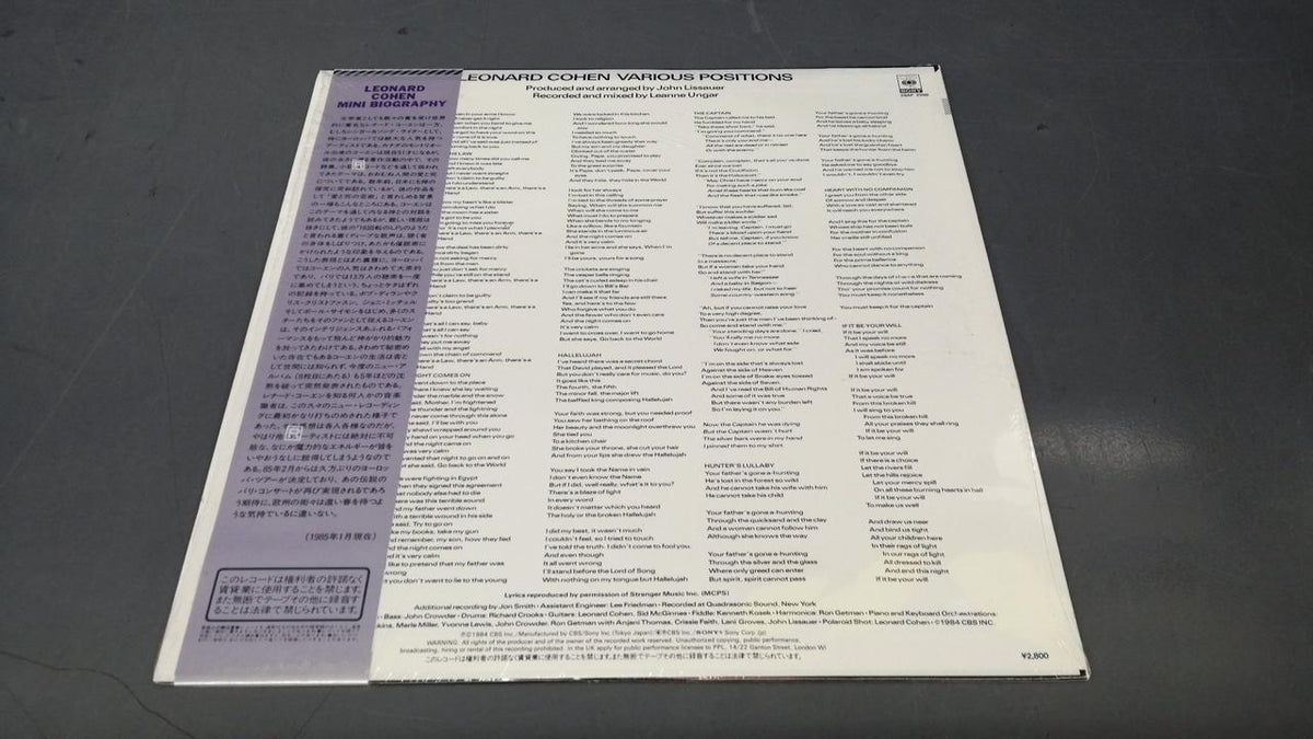 CBS Sony Dance of Sorrow / Leonard Cohen Dance of Sorrow / Leonard Cohen / 28AP2998