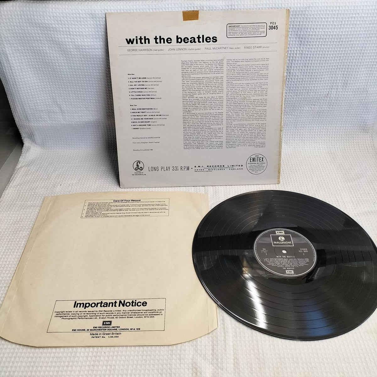 THE BEATLES Record: WITH THE BEATLES (PCS3045)