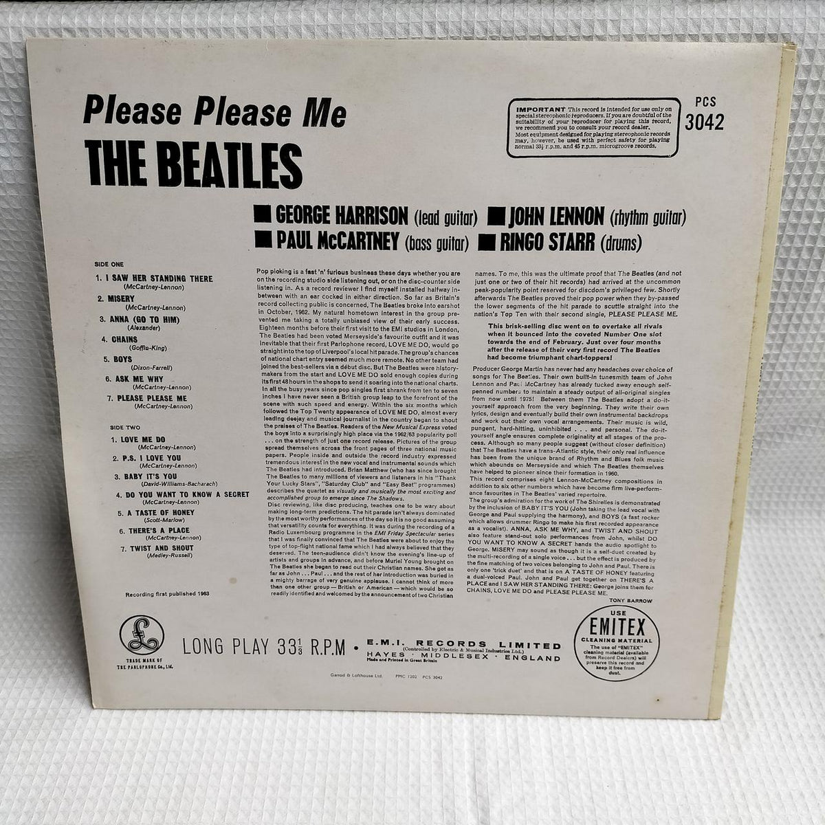 THE BEAALES Record: PLEASE PLEASE ME (PCS3042)