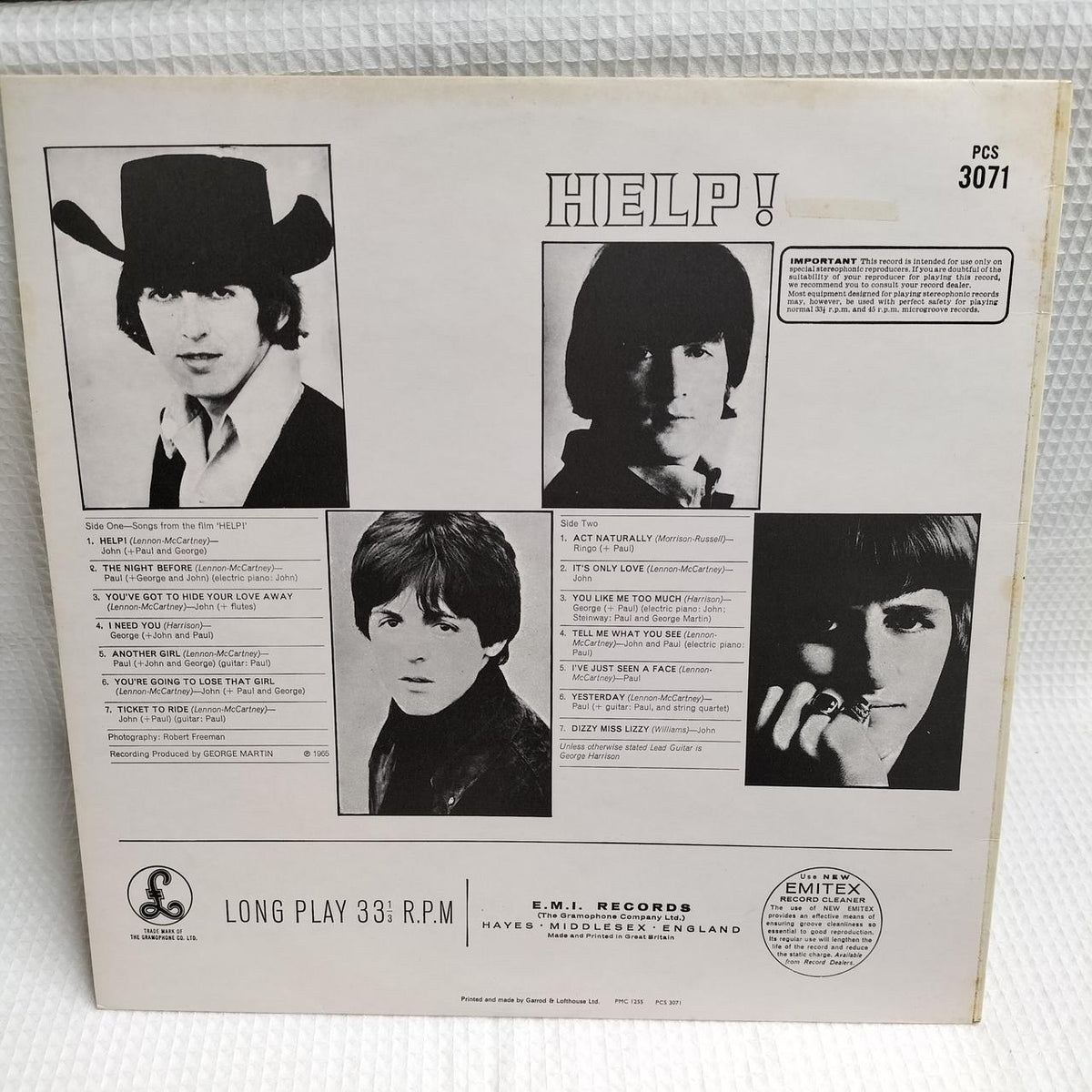 THE BEATLES Record HELP! (PCS-3071)