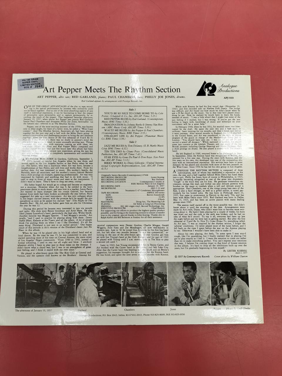 CONTEMPORARY Record ART PEPPER MEETS THE RHYTHM