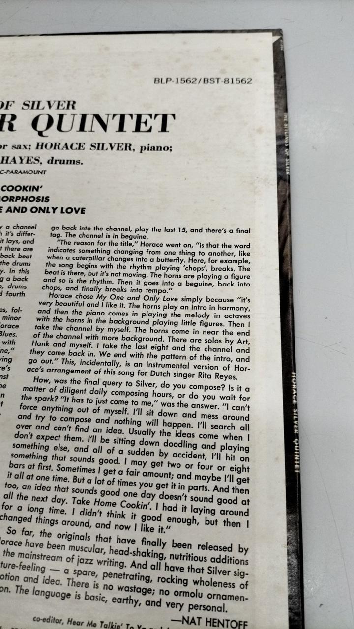Blue Note LP Record US Edition / THE STYLINGS OF SILVER