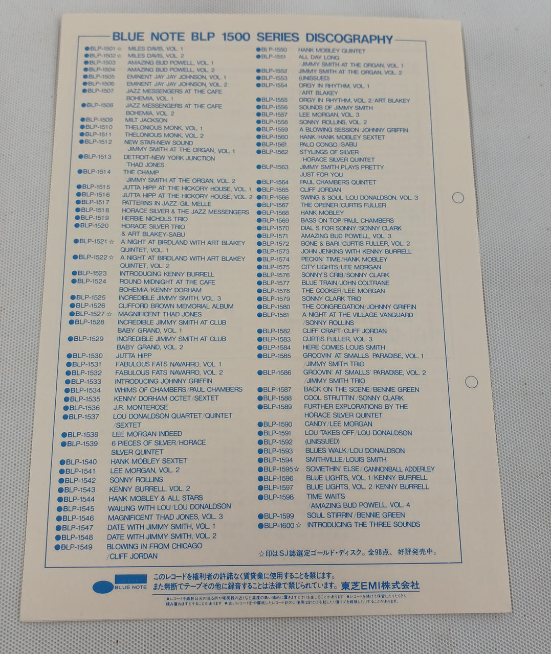 BLUE NOTE SOMETHIN' ELSE BLP1595