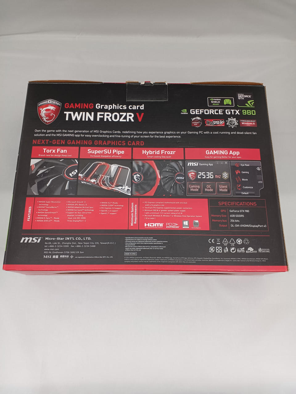 MSI NVIDIA PCI-EXPRESS GTX980 GAMING 4G