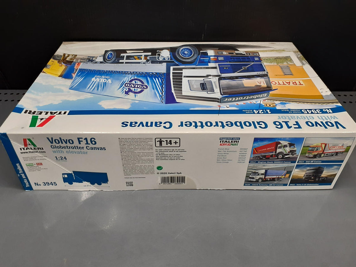 Italeri Plastic Model 1/24 Volvo F16 Globe-Trotter Softliner/Power Gate Included - Banzai Thrifting | BanzaiHobby