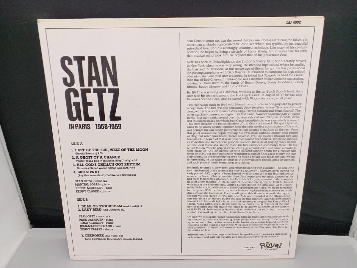 ROYAL IN PARIS 1958-1959/STAN GETZ LD4002