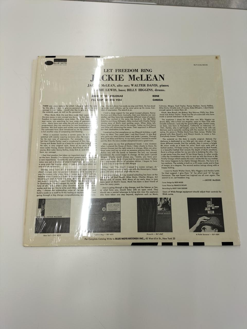 JACKIE MCLEAN JAZZ LET FREEDOM RING