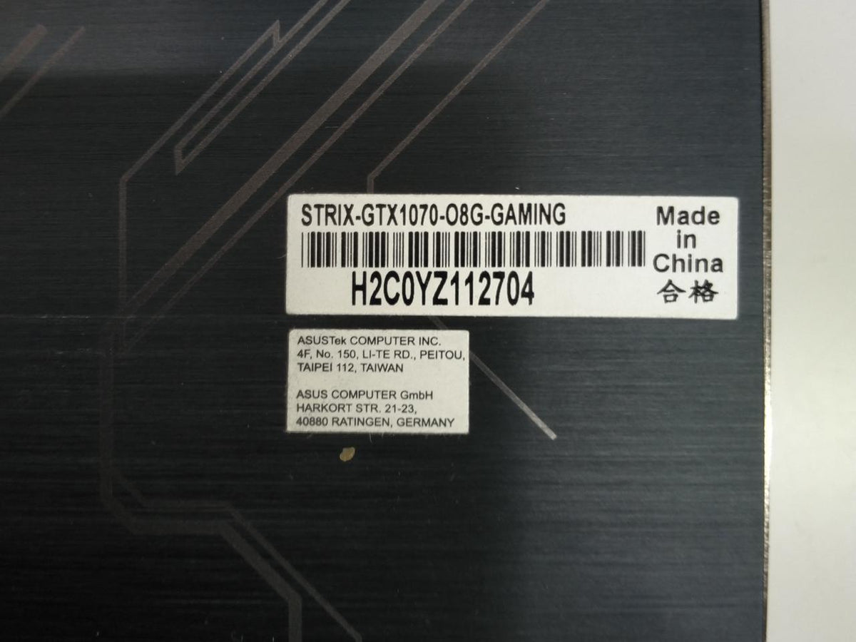 ASUS Graphics Card STRIX-GTX1070-08G