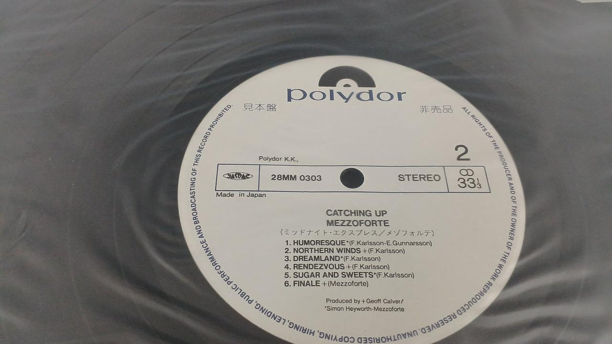 Polydor Sample Disc Unused Record Mezzoforte Midnight Express