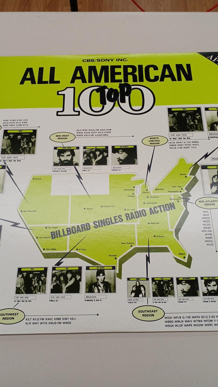 CBS Sample Disc Unused Record 1983 ALL AMERICAN TOP100