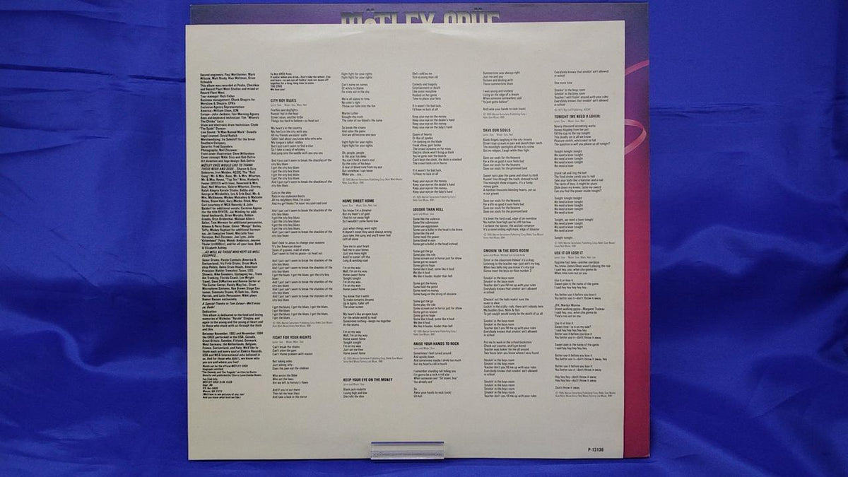 Electra Records Mötley Crew Theatre of Pain P-13138